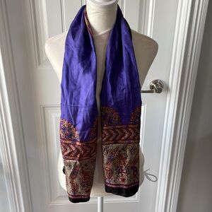 Vintage satin/polyester printed scarf wrap
